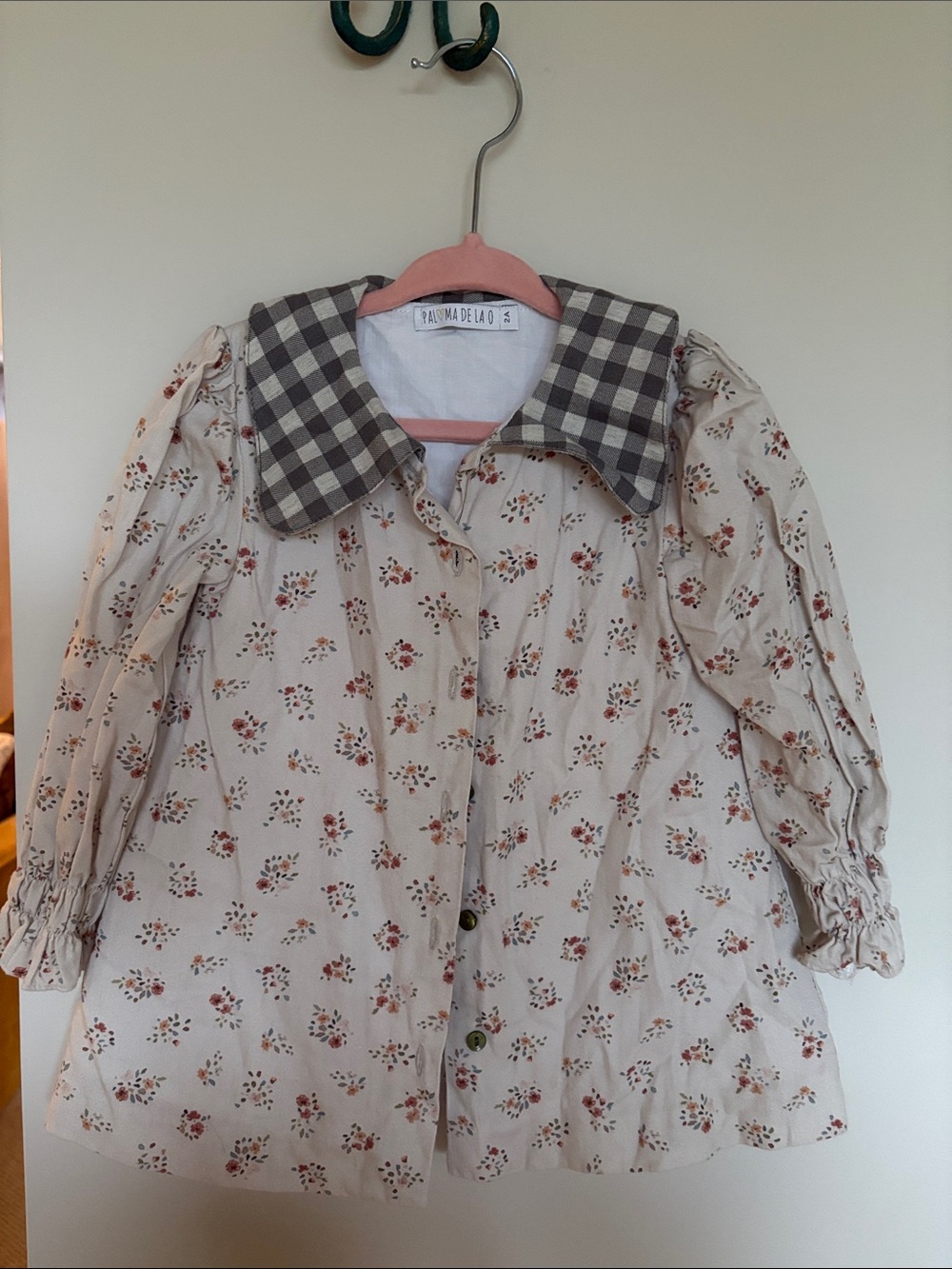 Paloma de la O Floral Gingham Collar Coat – Size 2A